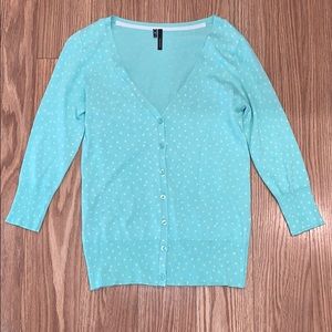 Mint green polka dot cardigan